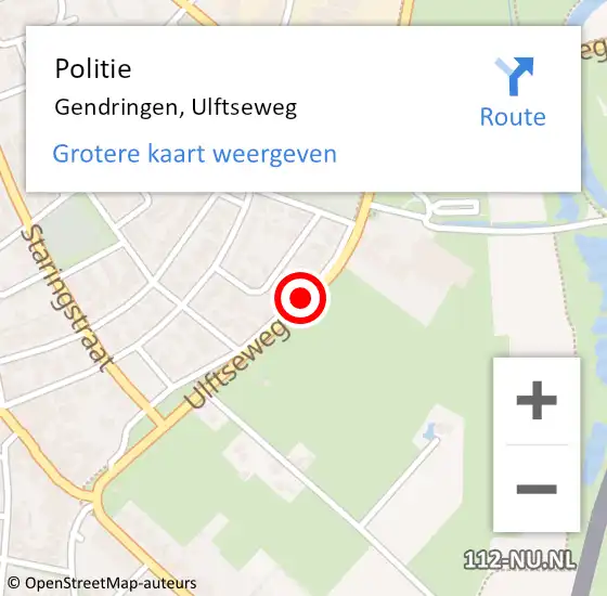 Locatie op kaart van de 112 melding: Politie Gendringen, Ulftseweg op 18 juli 2020 15:34