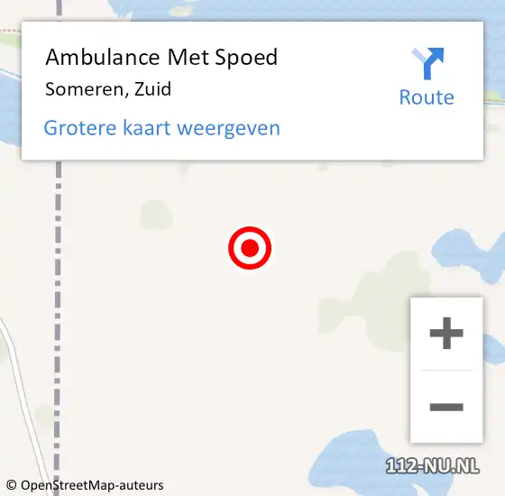 Locatie op kaart van de 112 melding: Ambulance Met Spoed Naar Someren, Zuid op 18 juli 2020 15:43