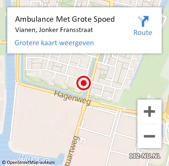 Locatie op kaart van de 112 melding: Ambulance Met Grote Spoed Naar Vianen, Jonker Fransstraat op 13 mei 2014 01:04