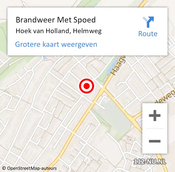 Locatie op kaart van de 112 melding: Brandweer Met Spoed Naar Hoek van Holland, Helmweg op 18 juli 2020 21:07