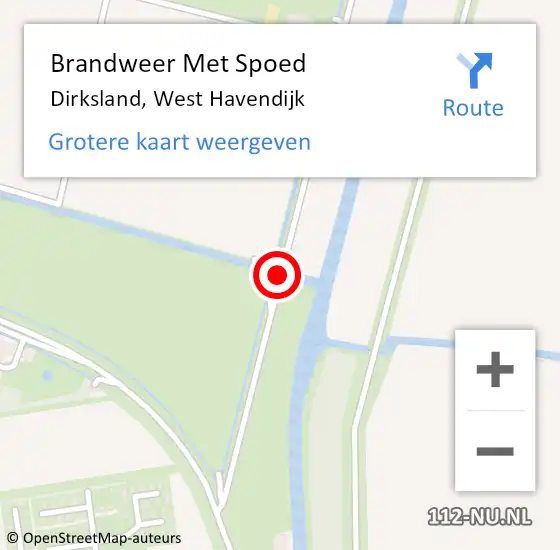 Locatie op kaart van de 112 melding: Brandweer Met Spoed Naar Dirksland, West Havendijk op 18 juli 2020 21:46