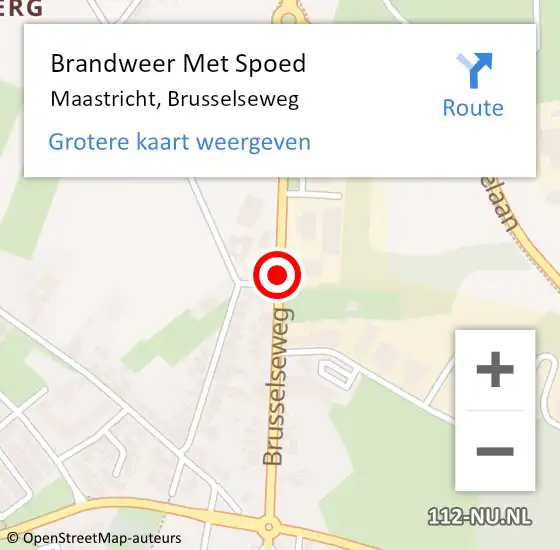 Locatie op kaart van de 112 melding: Brandweer Met Spoed Naar Maastricht, Brusselseweg op 18 juli 2020 23:03