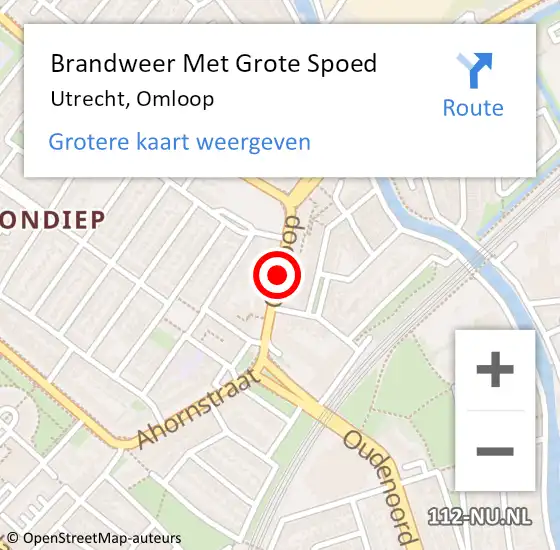 Locatie op kaart van de 112 melding: Brandweer Met Grote Spoed Naar Utrecht, Omloop op 18 juli 2020 23:32