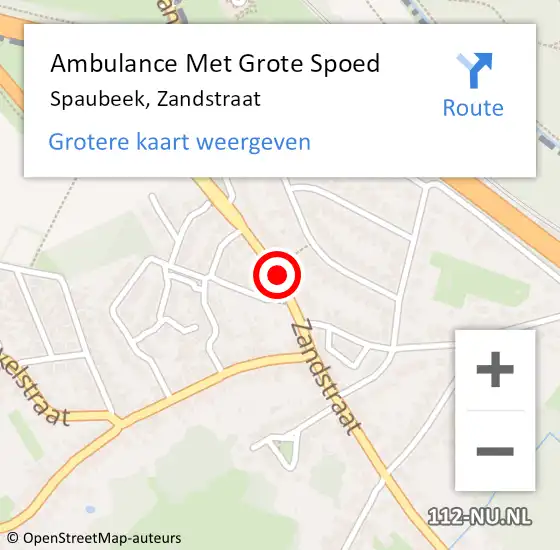 Locatie op kaart van de 112 melding: Ambulance Met Grote Spoed Naar Spaubeek, Zandstraat op 18 juli 2020 23:38
