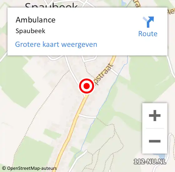 Locatie op kaart van de 112 melding: Ambulance Spaubeek op 18 juli 2020 23:38