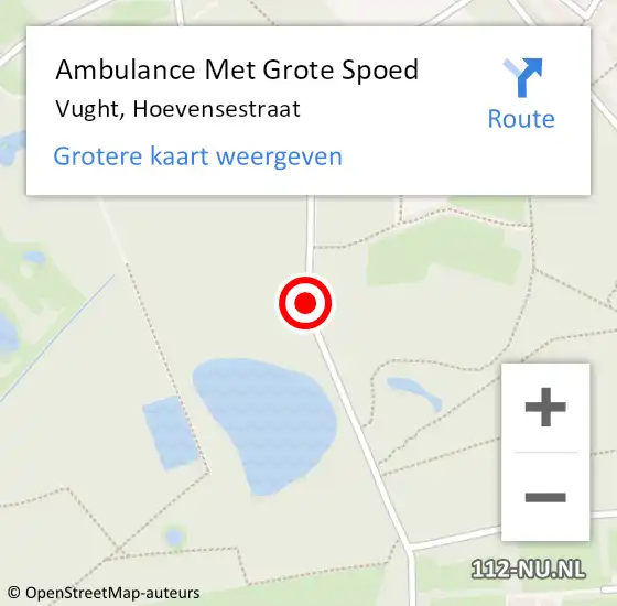 Locatie op kaart van de 112 melding: Ambulance Met Grote Spoed Naar Vught, Hoevensestraat op 18 juli 2020 23:46