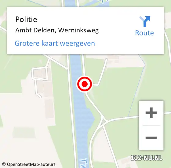 Locatie op kaart van de 112 melding: Politie Ambt Delden, Werninksweg op 19 juli 2020 02:26