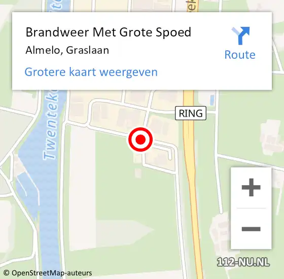 Locatie op kaart van de 112 melding: Brandweer Met Grote Spoed Naar Almelo, Graslaan op 19 juli 2020 02:42