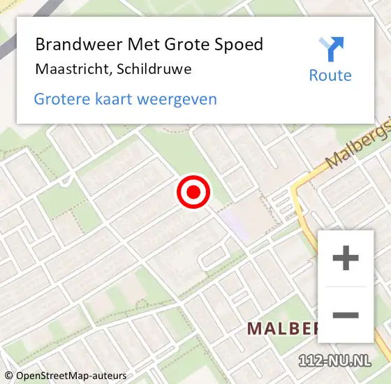 Locatie op kaart van de 112 melding: Brandweer Met Grote Spoed Naar Maastricht, Schildruwe op 19 juli 2020 03:16