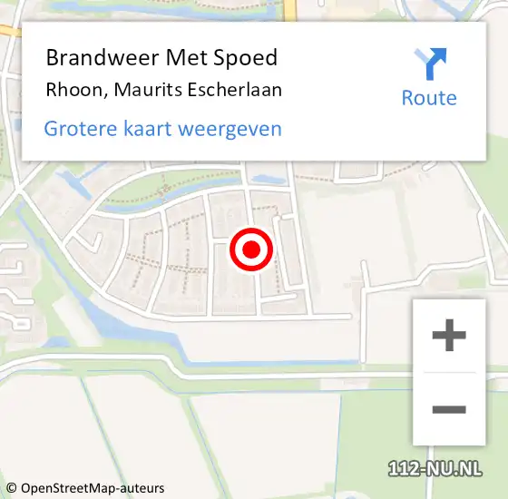 Locatie op kaart van de 112 melding: Brandweer Met Spoed Naar Rhoon, Maurits Escherlaan op 19 juli 2020 04:30