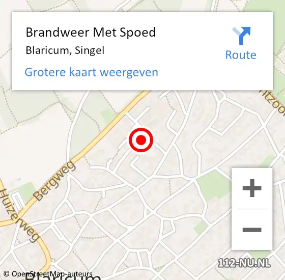 Locatie op kaart van de 112 melding: Brandweer Met Spoed Naar Blaricum, Singel op 19 juli 2020 06:55