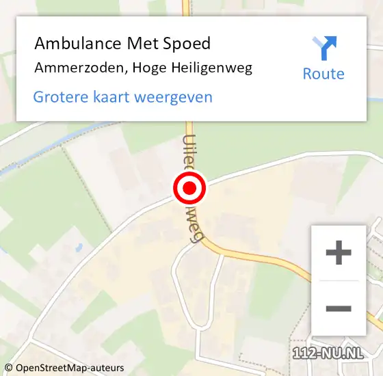 Locatie op kaart van de 112 melding: Ambulance Met Spoed Naar Ammerzoden, Hoge Heiligenweg op 19 juli 2020 10:53