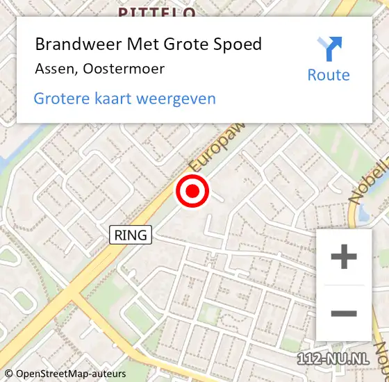 Locatie op kaart van de 112 melding: Brandweer Met Grote Spoed Naar Assen, Oostermoer op 19 juli 2020 11:04