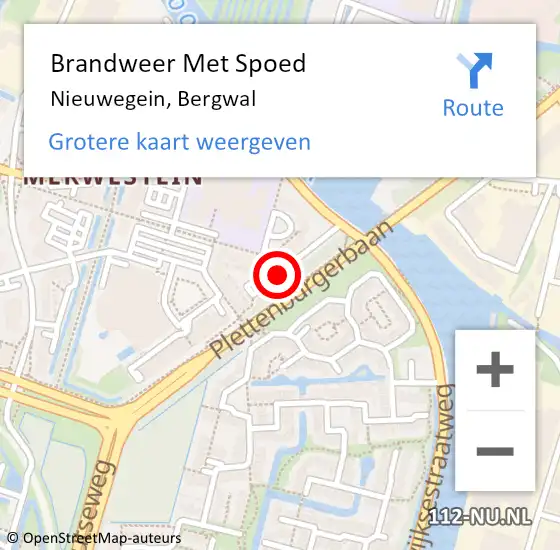 Locatie op kaart van de 112 melding: Brandweer Met Spoed Naar Nieuwegein, Bergwal op 19 juli 2020 11:57