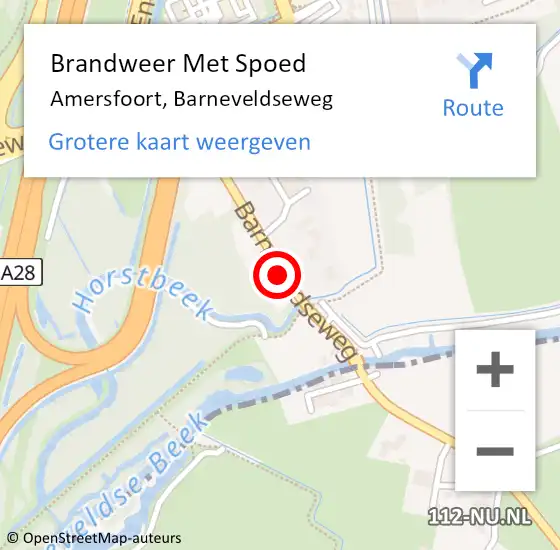 Locatie op kaart van de 112 melding: Brandweer Met Spoed Naar Amersfoort, Barneveldseweg op 19 juli 2020 11:59