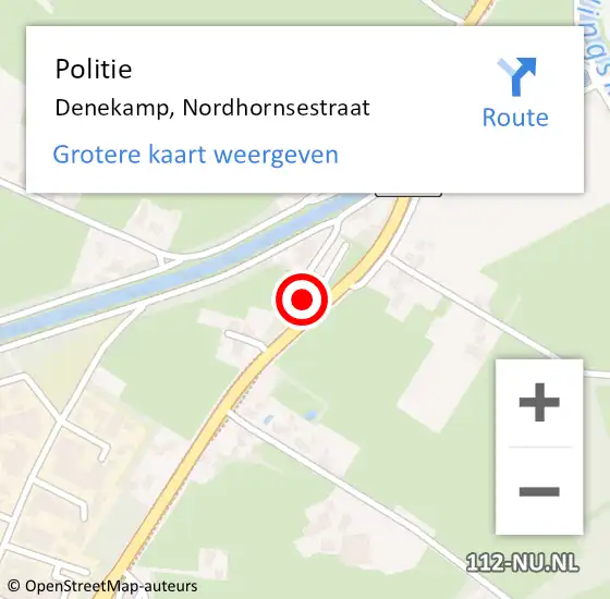 Locatie op kaart van de 112 melding: Politie Denekamp, Nordhornsestraat op 19 juli 2020 12:44