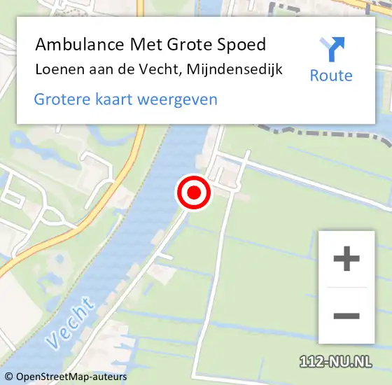 Locatie op kaart van de 112 melding: Ambulance Met Grote Spoed Naar Loenen aan de Vecht, Mijndensedijk op 19 juli 2020 13:52