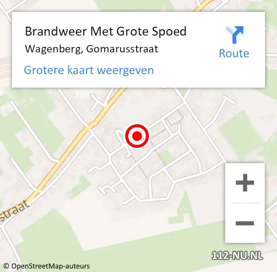 Locatie op kaart van de 112 melding: Brandweer Met Grote Spoed Naar Wagenberg, Gomarusstraat op 19 juli 2020 14:00