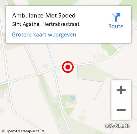 Locatie op kaart van de 112 melding: Ambulance Met Spoed Naar Sint Agatha, Hertraksestraat op 19 juli 2020 14:41