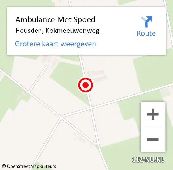 Locatie op kaart van de 112 melding: Ambulance Met Spoed Naar Heusden, Kokmeeuwenweg op 19 juli 2020 15:06