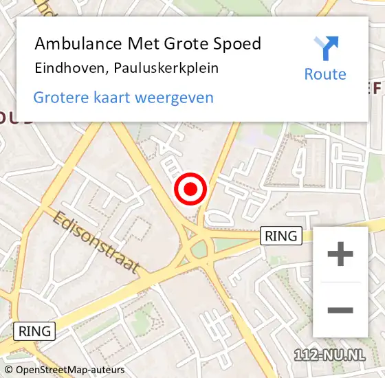 Locatie op kaart van de 112 melding: Ambulance Met Grote Spoed Naar Eindhoven, Pauluskerkplein op 19 juli 2020 20:22