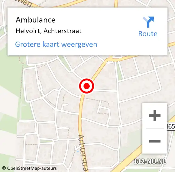 Locatie op kaart van de 112 melding: Ambulance Helvoirt, Achterstraat op 20 juli 2020 00:40