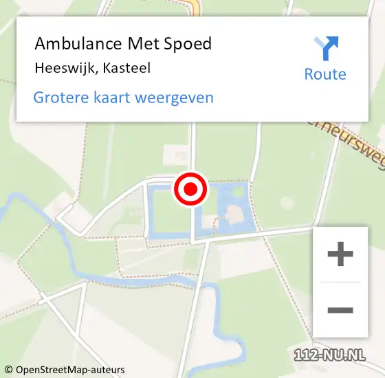 Locatie op kaart van de 112 melding: Ambulance Met Spoed Naar Heeswijk, Kasteel op 20 juli 2020 02:21