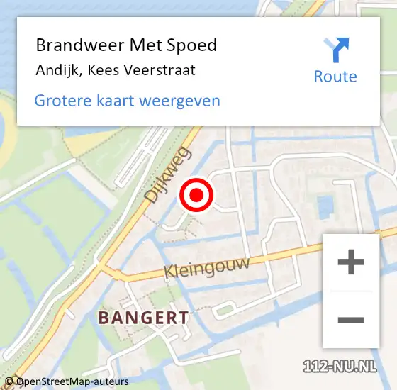 Locatie op kaart van de 112 melding: Brandweer Met Spoed Naar Andijk, Kees Veerstraat op 20 juli 2020 08:55