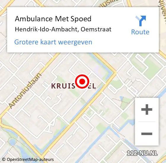 Locatie op kaart van de 112 melding: Ambulance Met Spoed Naar Hendrik-Ido-Ambacht, Oemstraat op 20 juli 2020 09:41