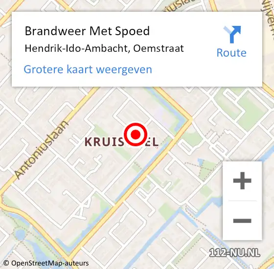 Locatie op kaart van de 112 melding: Brandweer Met Spoed Naar Hendrik-Ido-Ambacht, Oemstraat op 20 juli 2020 09:57