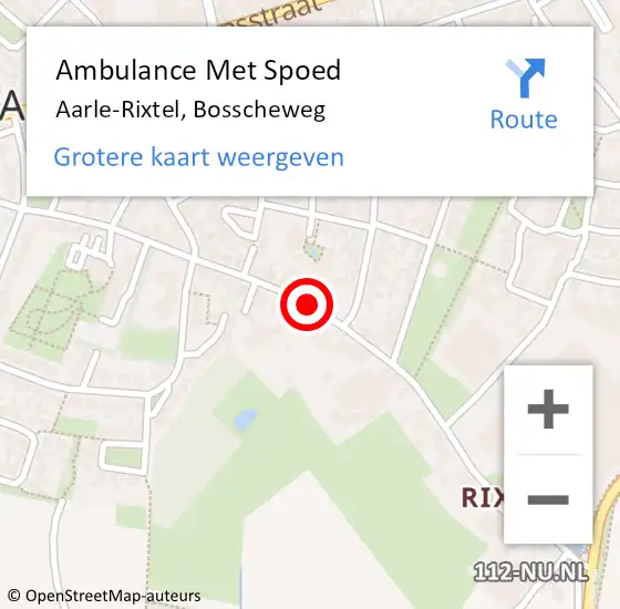 Locatie op kaart van de 112 melding: Ambulance Met Spoed Naar Aarle-Rixtel, Bosscheweg op 20 juli 2020 10:35