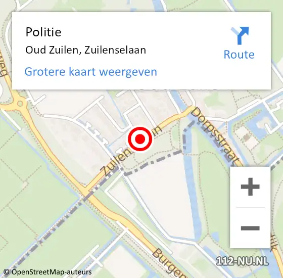 Locatie op kaart van de 112 melding: Politie Oud Zuilen, Zuilenselaan op 20 juli 2020 11:30