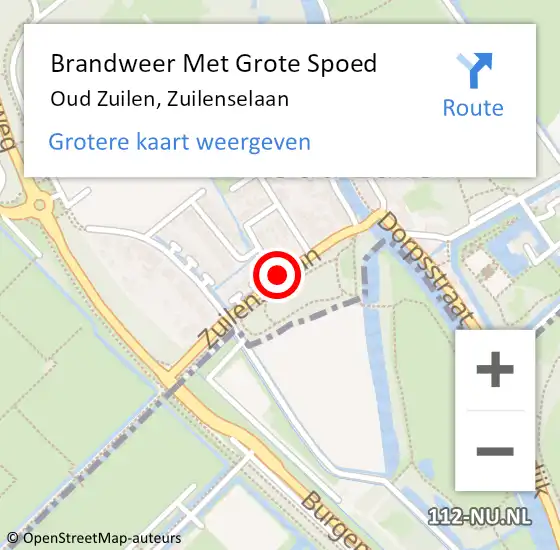Locatie op kaart van de 112 melding: Brandweer Met Grote Spoed Naar Oud Zuilen, Zuilenselaan op 20 juli 2020 11:30