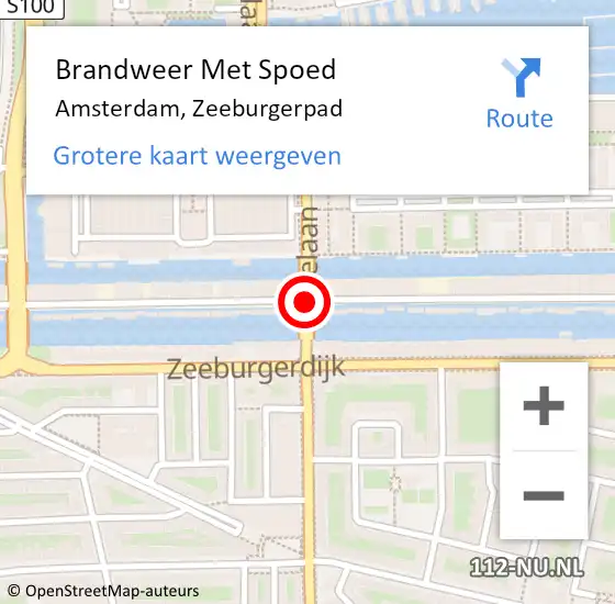 Locatie op kaart van de 112 melding: Brandweer Met Spoed Naar Amsterdam, Zeeburgerpad op 20 juli 2020 12:24