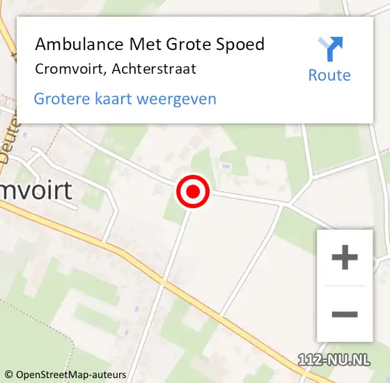 Locatie op kaart van de 112 melding: Ambulance Met Grote Spoed Naar Cromvoirt, Achterstraat op 20 juli 2020 12:48