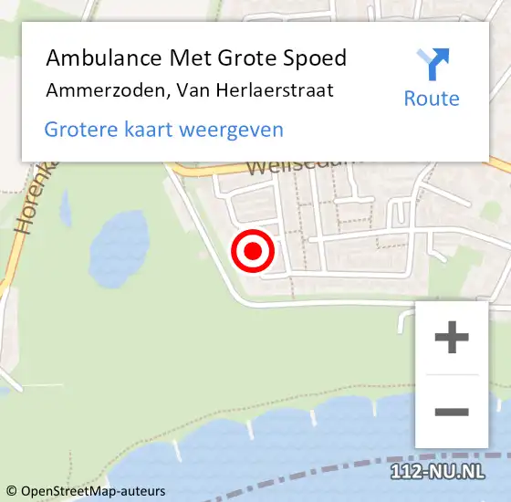 Locatie op kaart van de 112 melding: Ambulance Met Grote Spoed Naar Ammerzoden, Van Herlaerstraat op 20 juli 2020 13:26