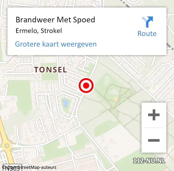 Locatie op kaart van de 112 melding: Brandweer Met Spoed Naar Ermelo, Strokel op 20 juli 2020 13:44