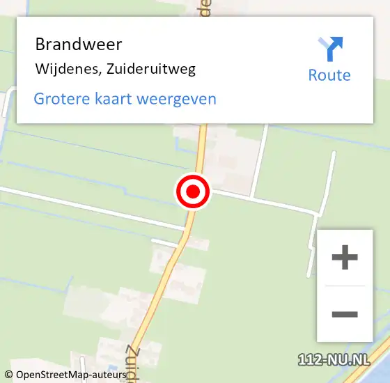 Locatie op kaart van de 112 melding: Brandweer Wijdenes, Zuideruitweg op 20 juli 2020 14:56