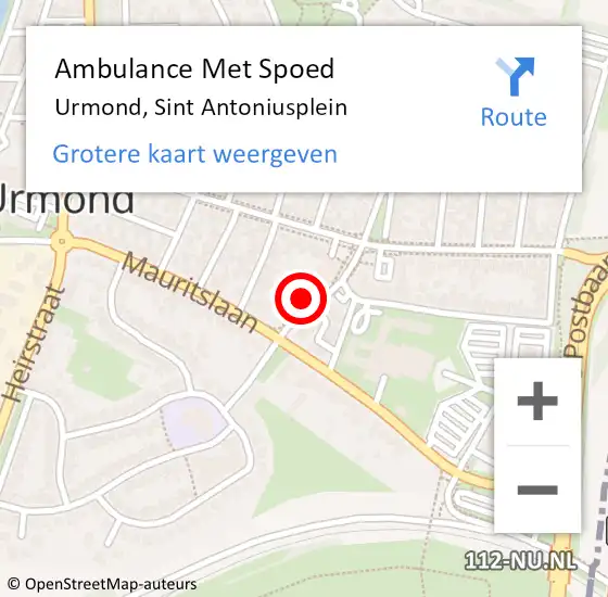 Locatie op kaart van de 112 melding: Ambulance Met Spoed Naar Urmond, Sint Antoniusplein op 13 mei 2014 09:27