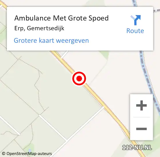 Locatie op kaart van de 112 melding: Ambulance Met Grote Spoed Naar Erp, Gemertsedijk op 21 juli 2020 01:20