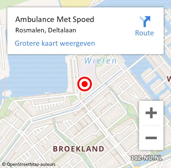 Locatie op kaart van de 112 melding: Ambulance Met Spoed Naar Rosmalen, Deltalaan op 21 juli 2020 03:39