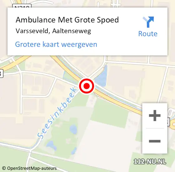 Locatie op kaart van de 112 melding: Ambulance Met Grote Spoed Naar Varsseveld, Aaltenseweg op 21 juli 2020 08:37