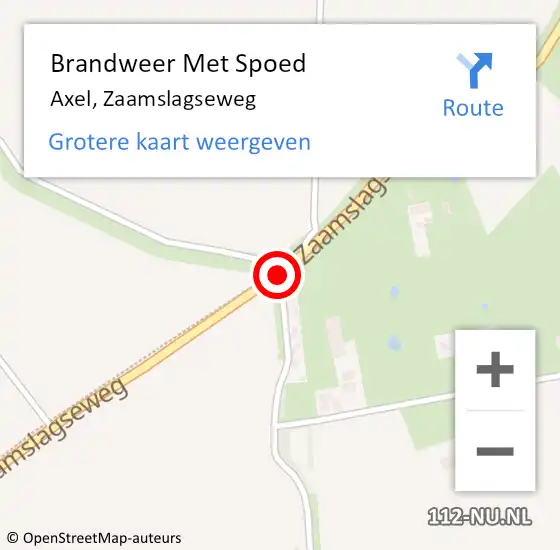 Locatie op kaart van de 112 melding: Brandweer Met Spoed Naar Axel, Zaamslagseweg op 21 juli 2020 09:48