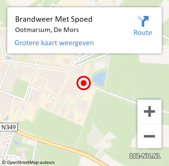 Locatie op kaart van de 112 melding: Brandweer Met Spoed Naar Ootmarsum, De Mors op 21 juli 2020 09:59