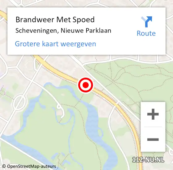 Locatie op kaart van de 112 melding: Brandweer Met Spoed Naar Scheveningen, Nieuwe Parklaan op 21 juli 2020 10:19