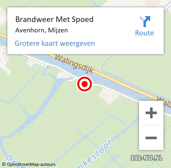 Locatie op kaart van de 112 melding: Brandweer Met Spoed Naar Avenhorn, Mijzen op 21 juli 2020 11:03