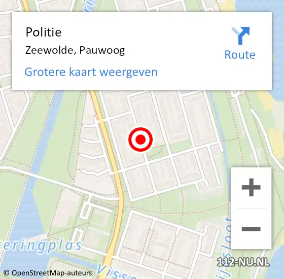 Locatie op kaart van de 112 melding: Politie Zeewolde, Pauwoog op 21 juli 2020 11:22