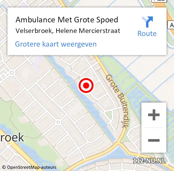 Locatie op kaart van de 112 melding: Ambulance Met Grote Spoed Naar Velserbroek, Helene Mercierstraat op 21 juli 2020 12:18