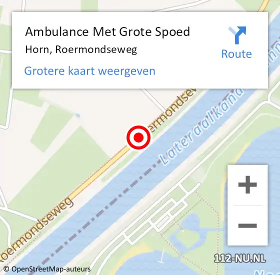 Locatie op kaart van de 112 melding: Ambulance Met Grote Spoed Naar Horn, Roermondseweg op 21 juli 2020 12:21