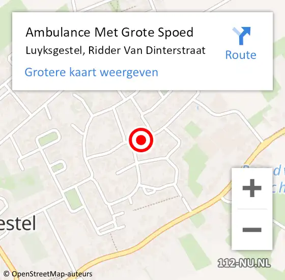 Locatie op kaart van de 112 melding: Ambulance Met Grote Spoed Naar Luyksgestel, Ridder Van Dinterstraat op 21 juli 2020 14:05